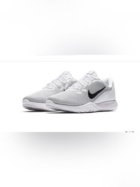 Nike Training Flex 7 White and Black Knit Training Sneakers
